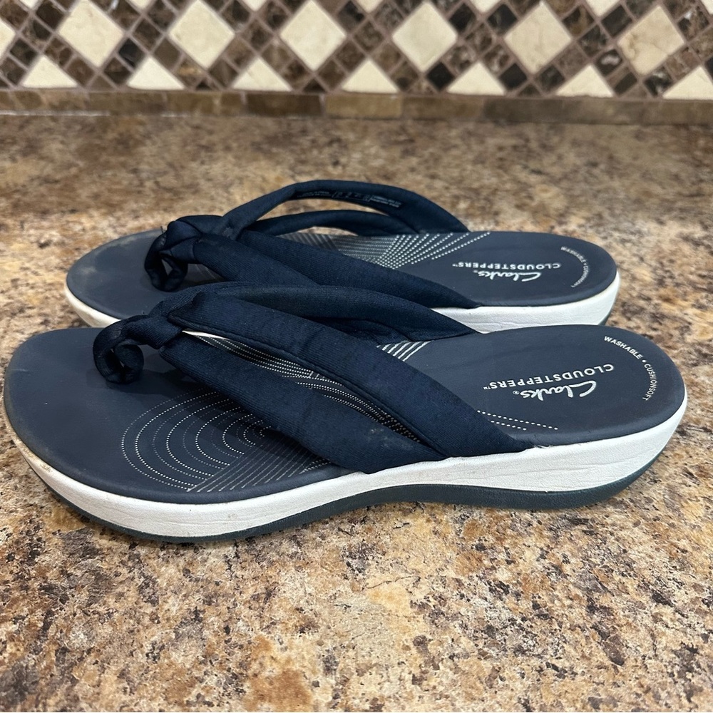 Clarks Blue and White Sandals with Ergonomic Cushioning